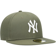 Olive New York Yankees New Era White Logo 59FIFTY Fitted Hat