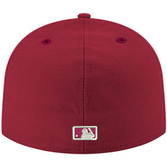 Cardinal Miami Marlins New Era White Logo 59FIFTY Fitted Hat