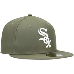 Olive Chicago White Sox New Era White Logo 59FIFTY Fitted Hat