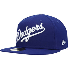 Royal Los Angeles Dodgers New Era White Logo 59FIFTY Fitted Hat