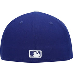 Royal Los Angeles Dodgers New Era White Logo 59FIFTY Fitted Hat