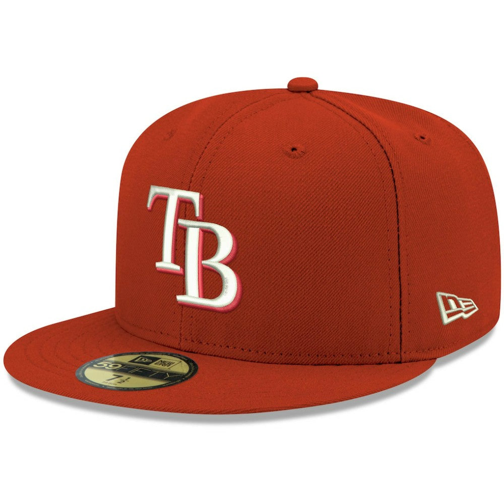 Red Tampa Bay Rays New Era White Logo 59FIFTY Fitted Hat