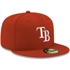 Red Tampa Bay Rays New Era White Logo 59FIFTY Fitted Hat