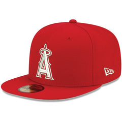 Red Los Angeles Angels New Era White Logo 59FIFTY Fitted Hat