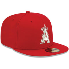Red Los Angeles Angels New Era White Logo 59FIFTY Fitted Hat