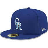 Royal Colorado Rockies New Era White Logo 59FIFTY Fitted Hat