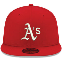 Red Athletics New Era White Logo 59FIFTY Fitted Hat