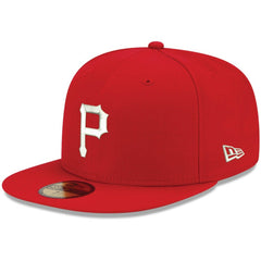 Red Pittsburgh Pirates New Era White Logo 59FIFTY Fitted Hat