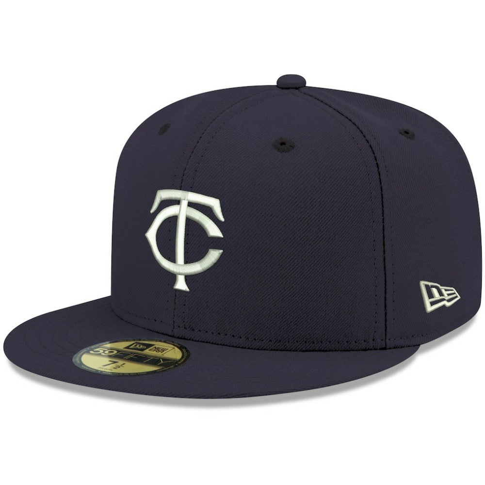 Navy Minnesota Twins New Era White Logo 59FIFTY Fitted Hat