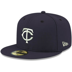 Navy Minnesota Twins New Era White Logo 59FIFTY Fitted Hat