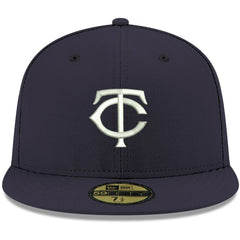 Navy Minnesota Twins New Era White Logo 59FIFTY Fitted Hat
