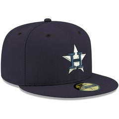 Navy Houston Astros New Era White Logo 59FIFTY Fitted Hat