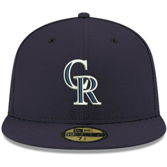 Navy Colorado Rockies New Era White Logo 59FIFTY Fitted Hat