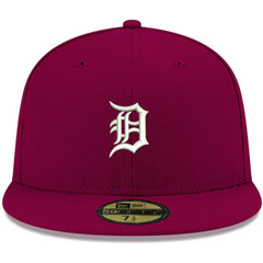 Cardinal Detroit Tigers New Era White Logo 59FIFTY Fitted Hat
