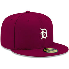 Cardinal Detroit Tigers New Era White Logo 59FIFTY Fitted Hat