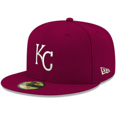 Cardinal Kansas City Royals New Era White Logo 59FIFTY Fitted Hat