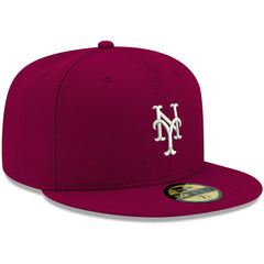 Cardinal New York Mets New Era White Logo 59FIFTY Fitted Hat