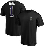 Black Colorado Rockies Number One Dad T-Shirt