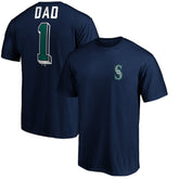 Navy Seattle Mariners Number One Dad T-Shirt