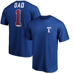 Royal Texas Rangers Number One Dad T-Shirt