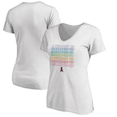 White Los Angeles Angels Women's City Pride V-Neck T-Shirt