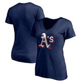 Navy Athletics Women's Red White and Team V-Neck T-Shirt
