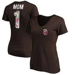 Brown San Diego Padres Women's Mother's Day V-Neck T-Shirt