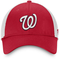 Red/White Washington Nationals Fanatics Team Core Unstructured Trucker Adjustable Hat