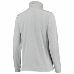 Heather Gray New York Yankees Vineyard Vines Women's Stripe Sankaty Half-Zip Pullover Top