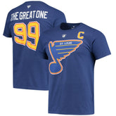 NHL Wayne Gretzky St. Louis Blues Fanatics Authentic Stack Retired Player Nickname & Number T-Shirt