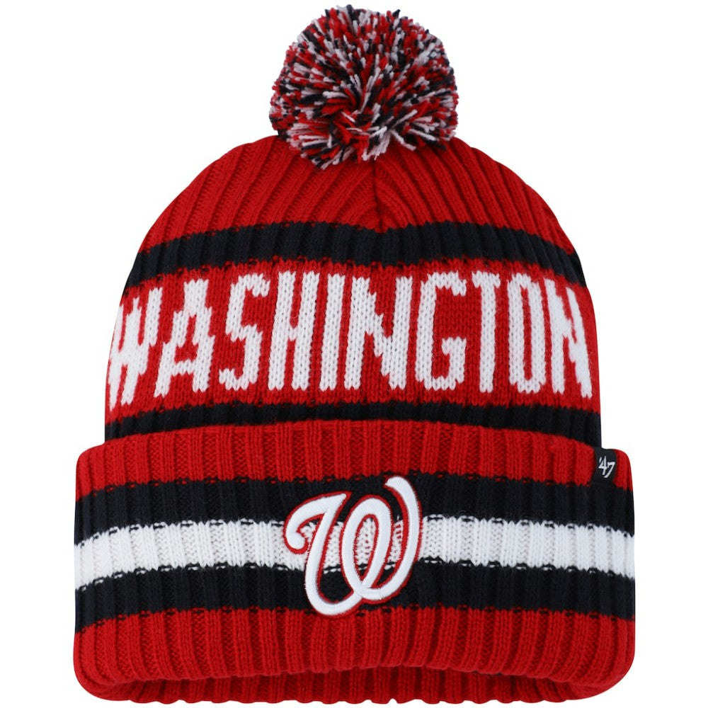 Red Washington Nationals '47 Bering Cuffed Knit Hat with Pom