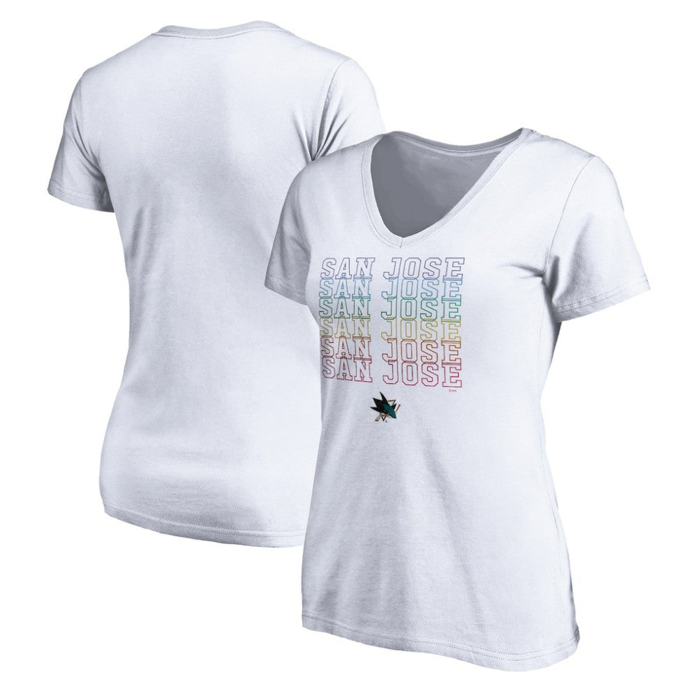NHL San Jose Sharks Women's City Pride V-Neck T-Shirt
