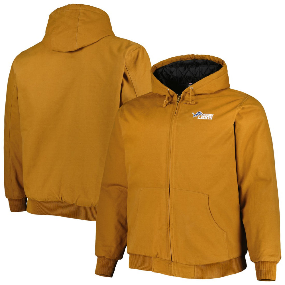 Dunbrooke Big & Tall Dakota Canvas Hoodie Full-Zip Jacket - Detroit Lions Hoodies