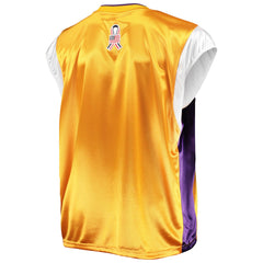 Mitchell & Ness Los Angeles Lakers Hardwood Classics Big & Tall On-Court Shooting V-Neck Shirt
