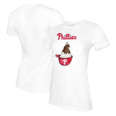 White Philadelphia Phillies Tiny Turnip Women's Sundae Helmet T-Shirt