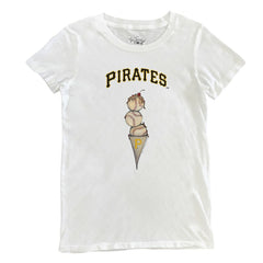 White Pittsburgh Pirates Tiny Turnip Women's Triple Scoop T-Shirt