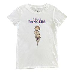White Texas Rangers Tiny Turnip Women's Triple Scoop T-Shirt