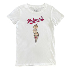 White Washington Nationals Tiny Turnip Women's Triple Scoop T-Shirt
