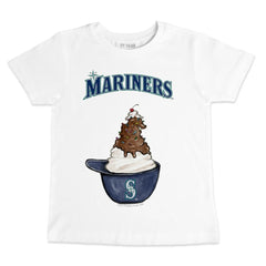 White Seattle Mariners Tiny Turnip Youth Sundae Helmet T-Shirt