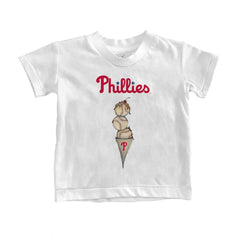 White Philadelphia Phillies Tiny Turnip Youth Triple Scoop T-Shirt