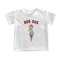White Boston Red Sox Tiny Turnip Youth Triple Scoop T-Shirt