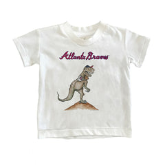 White Atlanta Braves Tiny Turnip Youth TT Rex T-Shirt