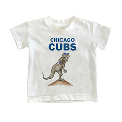 White Chicago Cubs Tiny Turnip Youth TT Rex T-Shirt