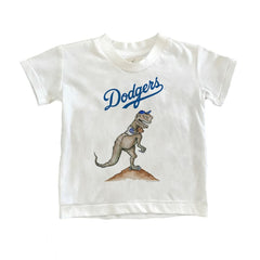 White Los Angeles Dodgers Tiny Turnip Youth TT Rex T-Shirt