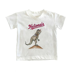 White Washington Nationals Tiny Turnip Youth TT Rex T-Shirt
