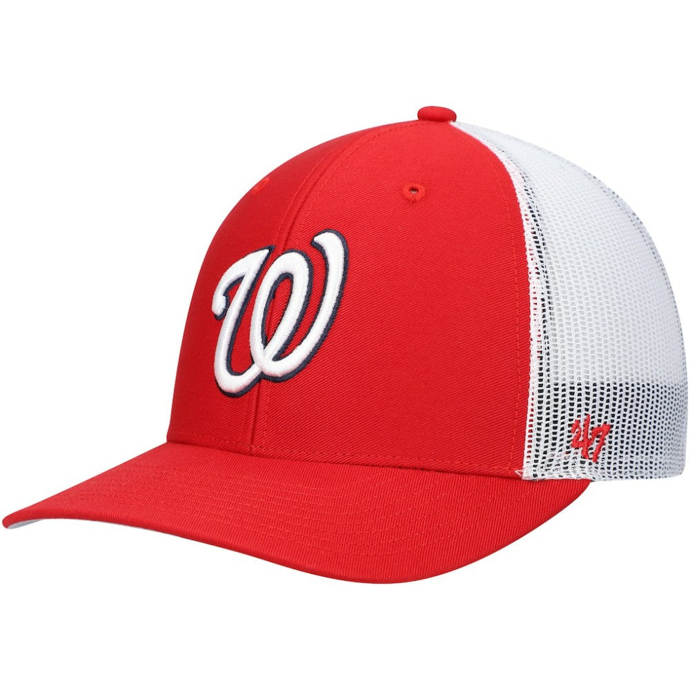 Red/White Washington Nationals '47 Primary Logo Trucker Snapback Hat