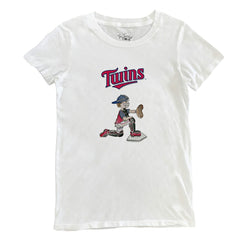 White Minnesota Twins Tiny Turnip Women's Caleb the Catcher T-Shirt