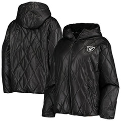 MSX by Michael Strahan Women's Charlotte Full-Zip Hoodie Puffer Jacket - Las Vegas Raiders Hoodies