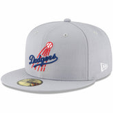 Gray Los Angeles Dodgers New Era Cooperstown Collection Logo 59FIFTY Fitted Hat