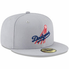 Gray Los Angeles Dodgers New Era Cooperstown Collection Logo 59FIFTY Fitted Hat
